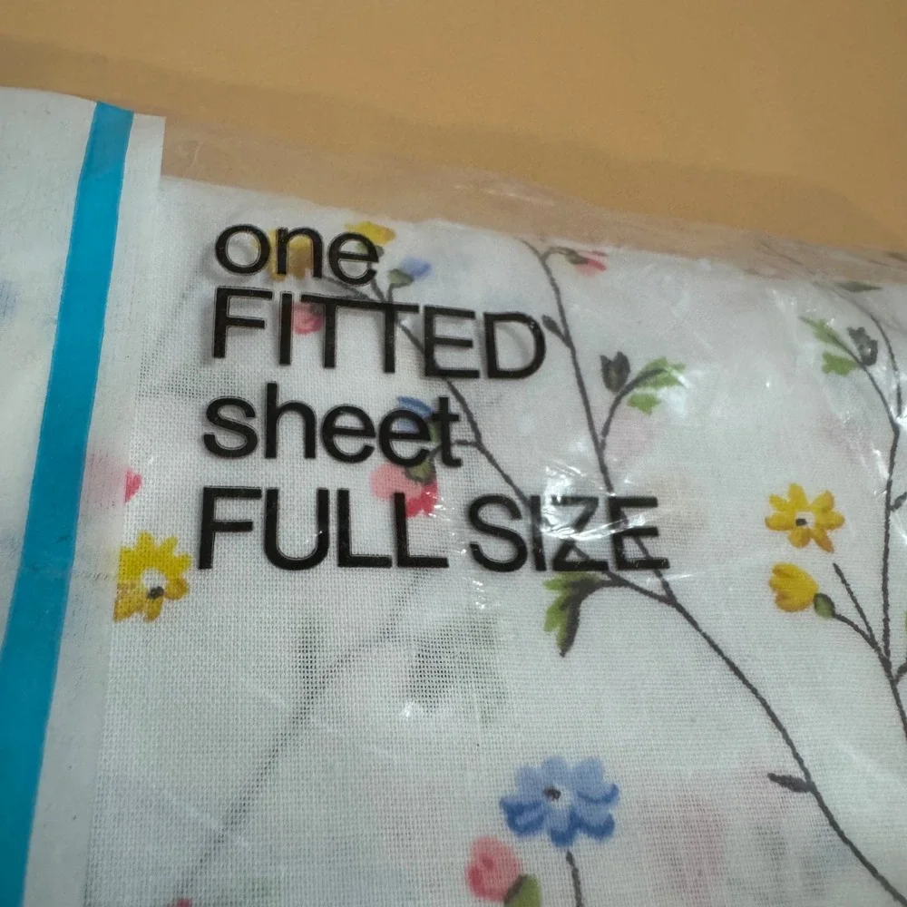 Vintage‎ JCPenny Caroline Full Fitted Sheet NOS Floral Cottagecore Bedding 1967